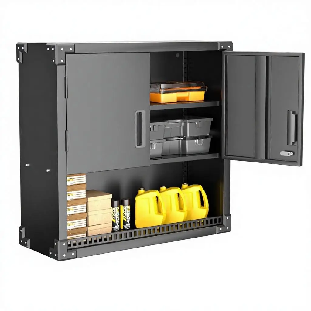 Office Filing Cabinets,Modern Heavy Duty Wall Mounted Metal Garage Storage Cabinet Lockable Steel Tool Organizer Reinforced Cor