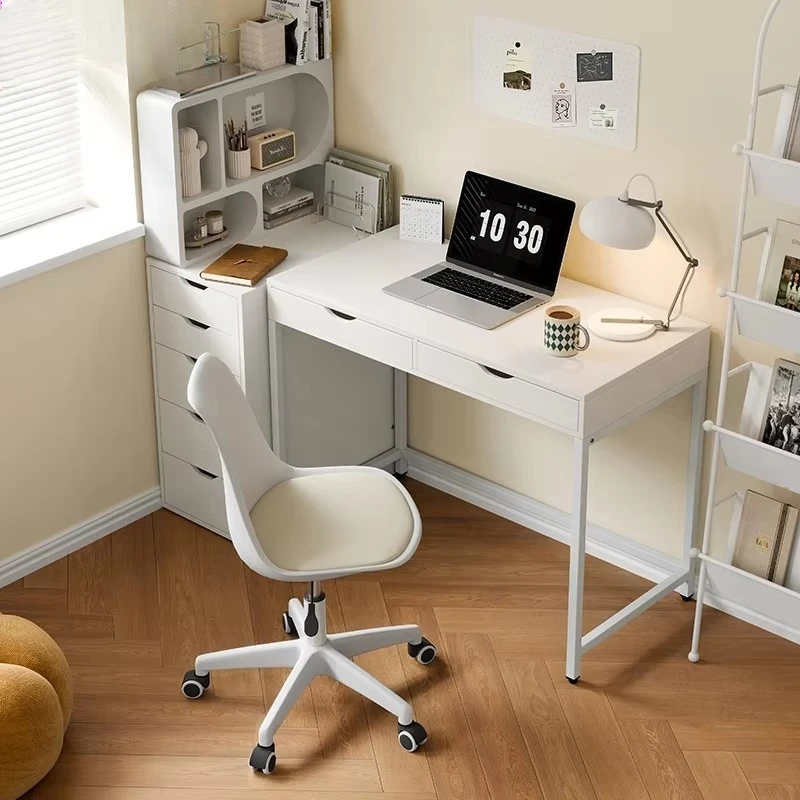 Wooden Computer Table Desk with Drawer Dresser Side Table