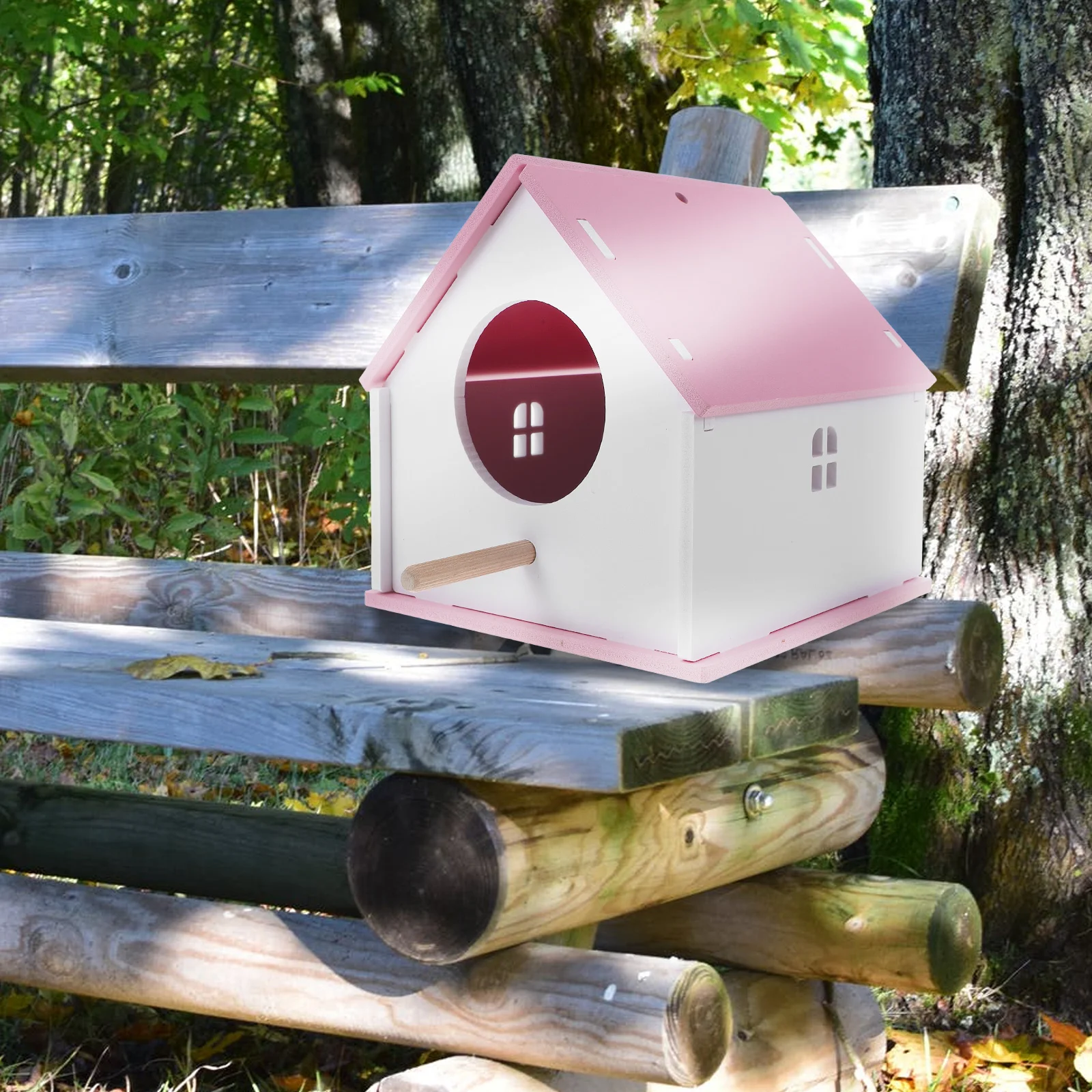 

Bird Decor Creative Exquisite Outdoor Bird for Parrot Feed Decorative Birds Hut Hanging Birdhouse Accessories Garden