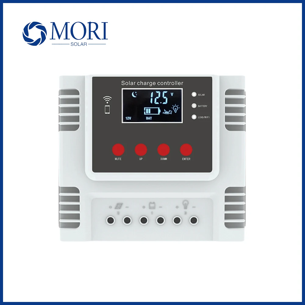 

WIFI Solar Charge Controller APP Monitor PV PWM Regulator LCD 10A 20A 30A 50A 60A 12V 24V 48V For Lithium and Lead Acid Battery