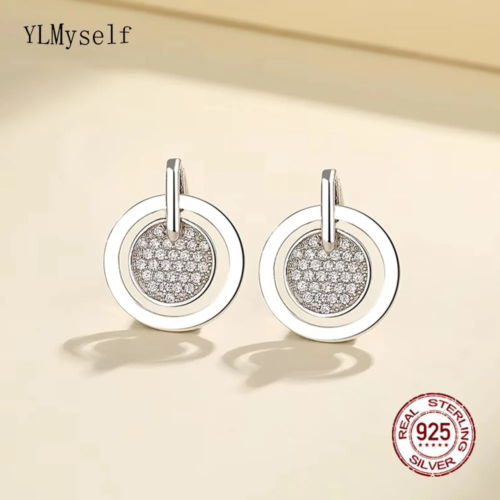

YLMyself 925 Sterling Silver Stud Earrings – Micro Pave CZ, Luxury Elegant Jewelry Fashion Accessories for Women