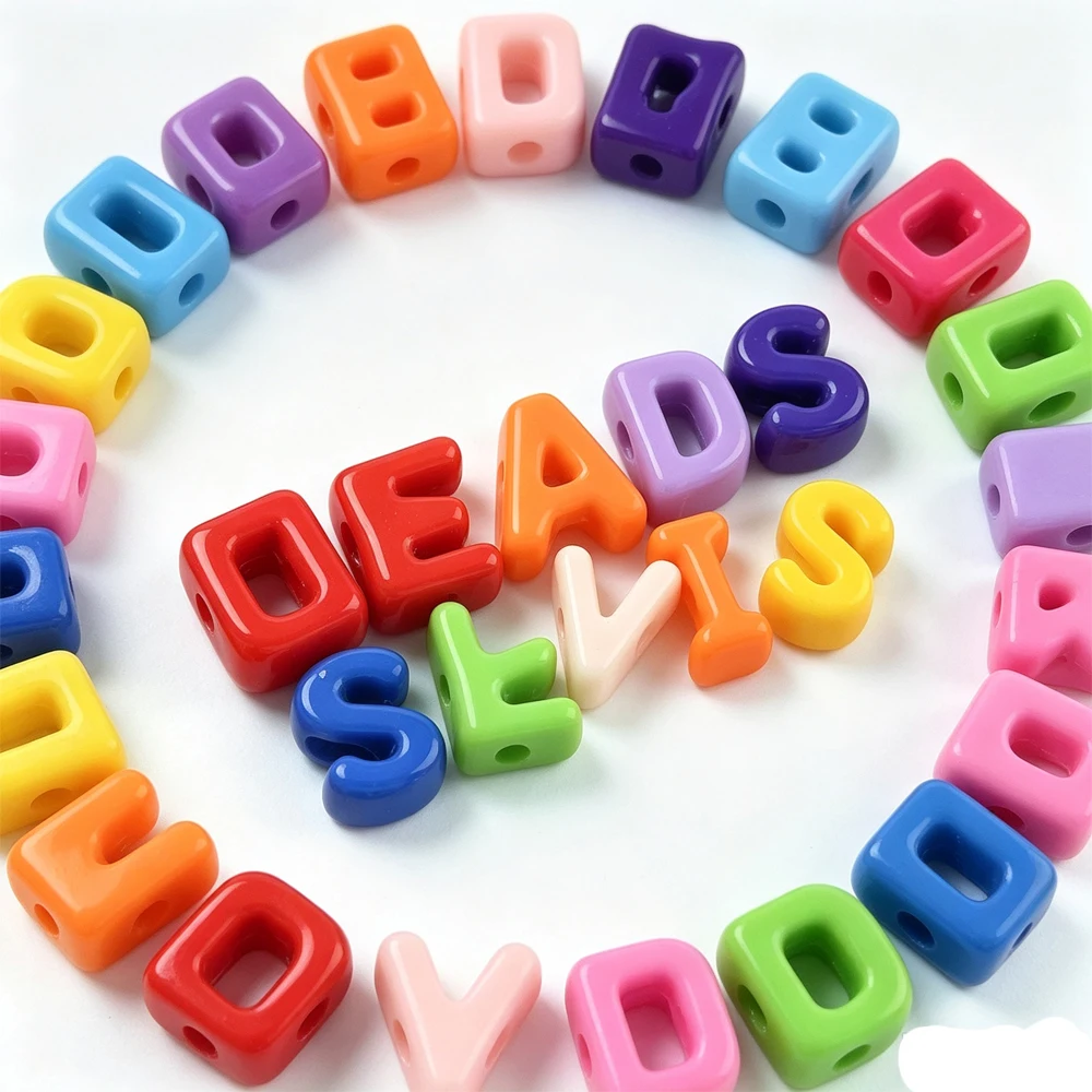 166pcs Colorful  Acrylic European Letter Beads 26 Alphabet A-Z Loose Beads Large Hole for DIY Bracelet Name Jewelry Making Craft