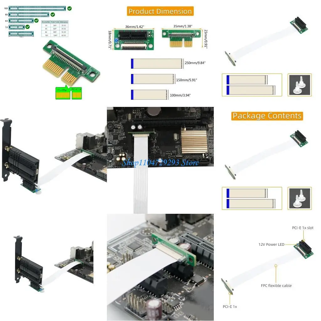 

Y2GD High Speed 36Pin 1X Extender Cable with Gold Plated Header and LED Display Improve Your Computer Speed