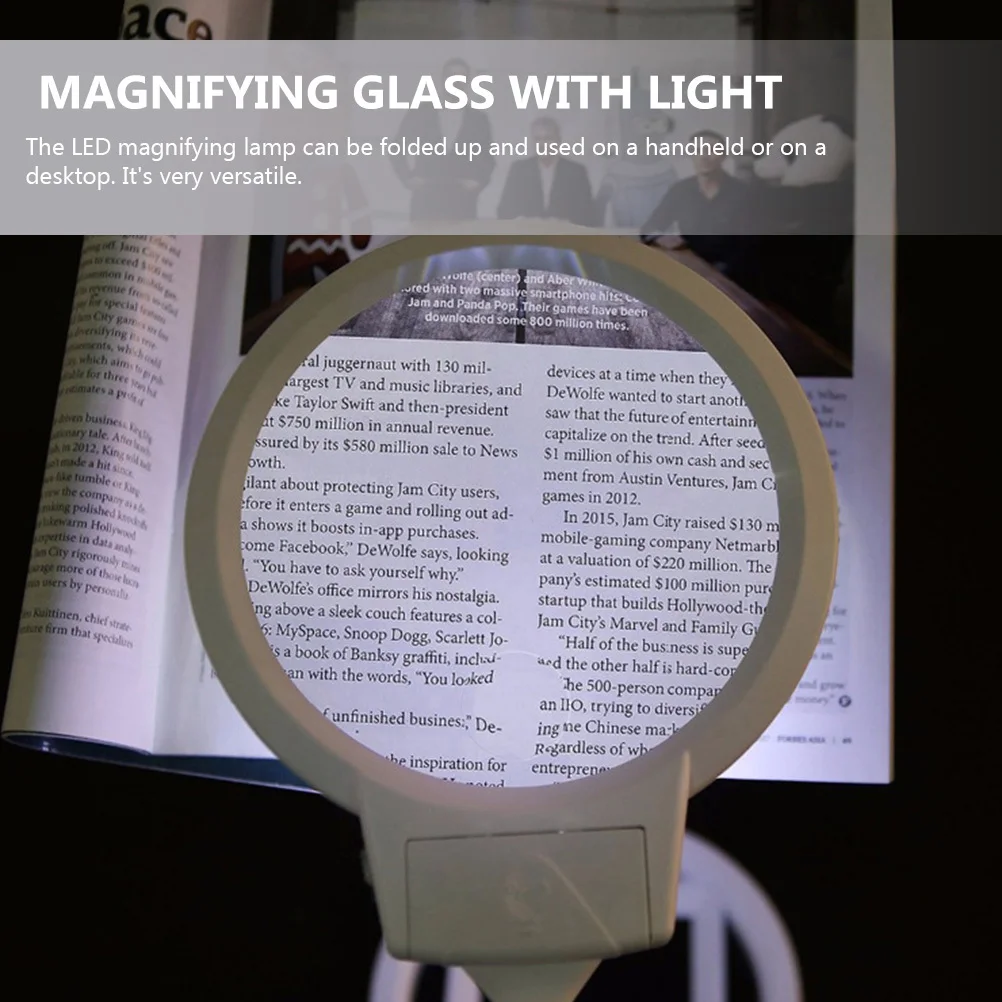 

Metal Stand LED Magnifying Lamp Foldable Desktop Magnifier High Brightness Hands Free for Sewing Drawing Jewelry Making