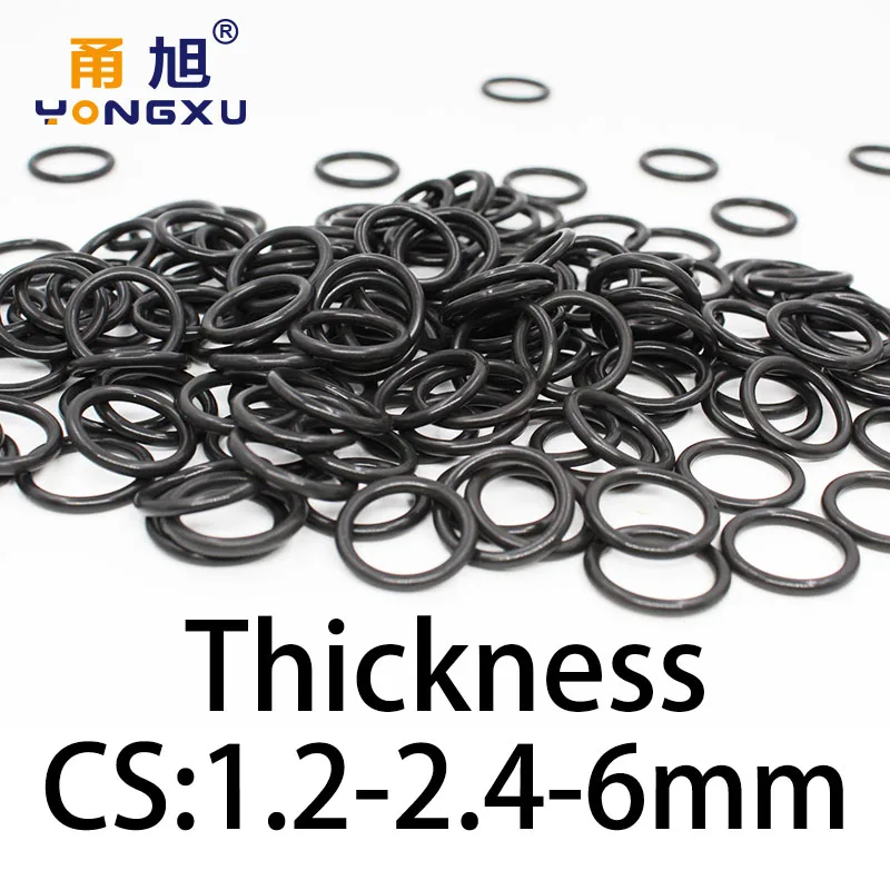 O-ring thickness 1.2/2.4/6mm CS NBR Nitrile sealing temperature resistant gasket rubber ring complete in specifications.-.
