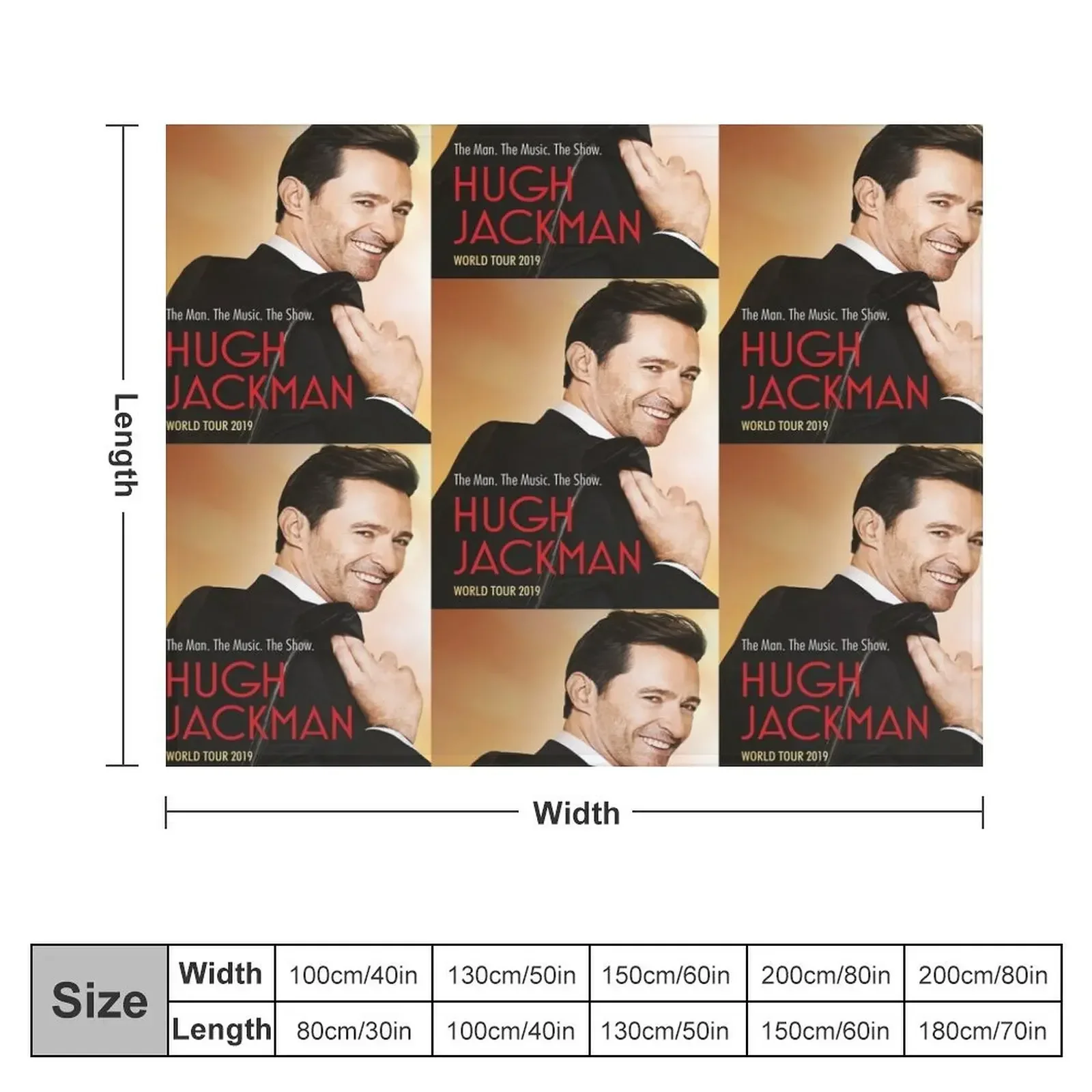 hugh world jackman tour 2019 2020 satudelapan Unisex T-Shirt Front Throw Blanket Heavy Moving Blankets