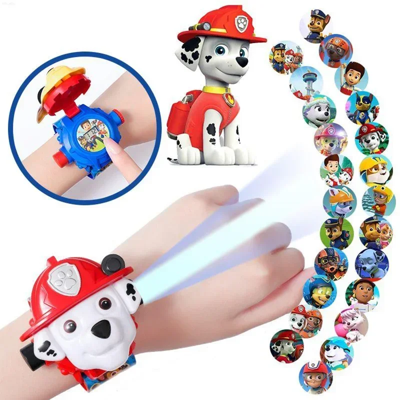 3D Projection Paw Patrols Digital Watch Kids Toys Anime Figures Puppy Model Patrulla Canine Kids Toys for Children Birthday Gift