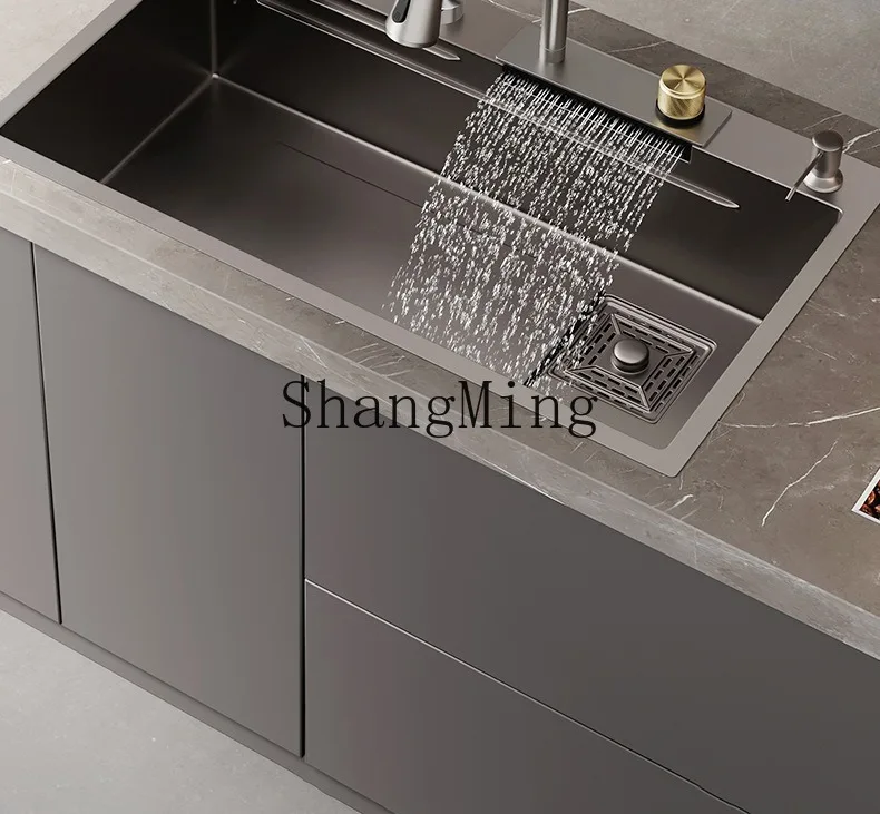SM Kitchen Large Single Slot Nano Stainless Steel Dishwasher Multifunctional Thickened Household Vegetable Basin