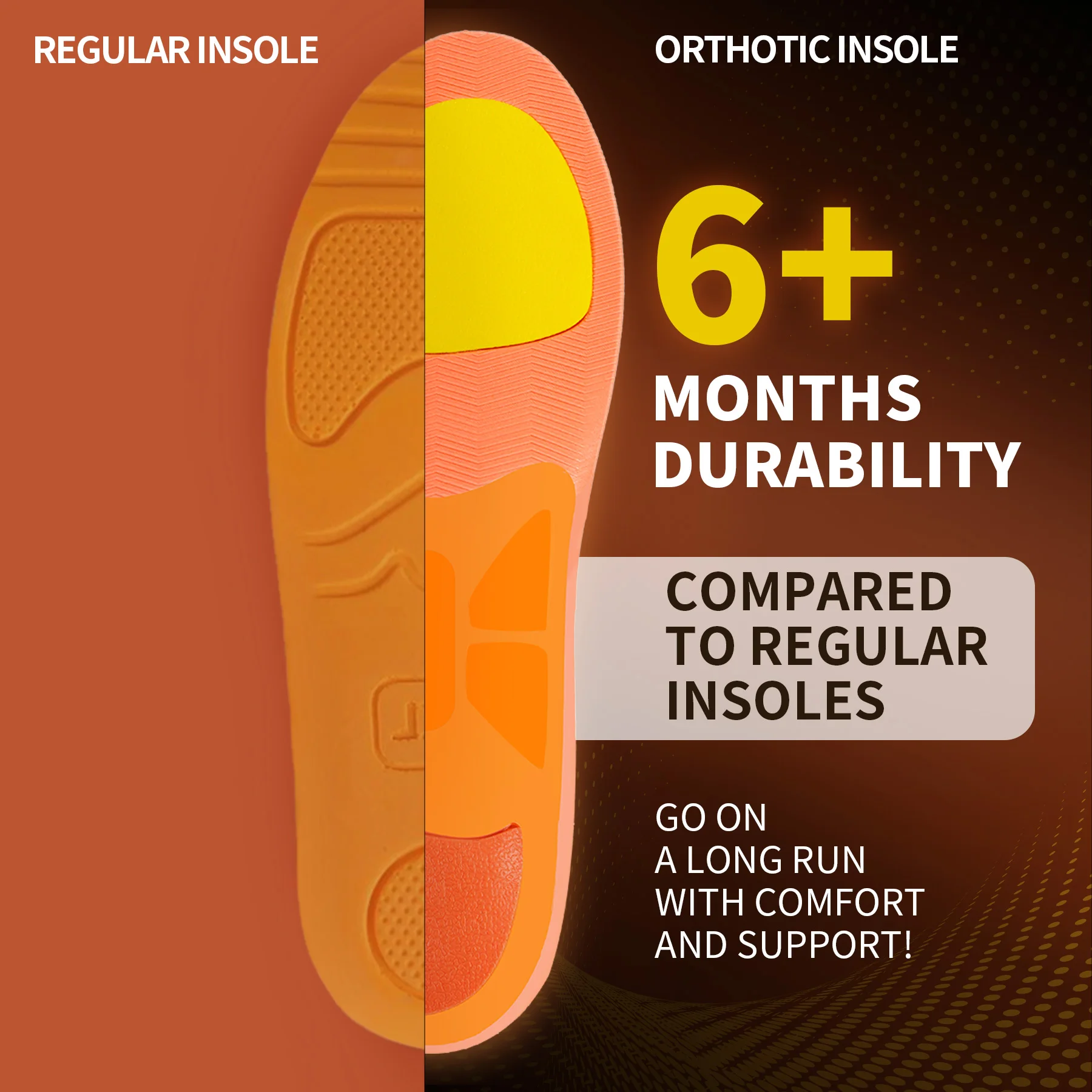 2PCS 220+ lbs Plantar Fasciitis  Arch Support Insoles Orthotic Inserts Flat Feet Metatarsalgia Heel Pain Boot Work Shoe Insole