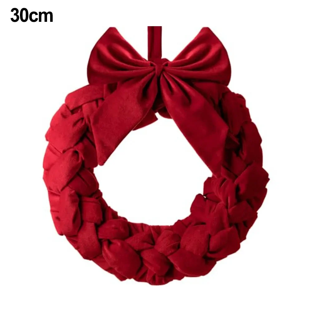 

1 шт. 30/35 см рождественский бархатный венок фланелевой для праздничного домашнего декора бархатный рождественский с бантом аксессуары для украшения комнаты