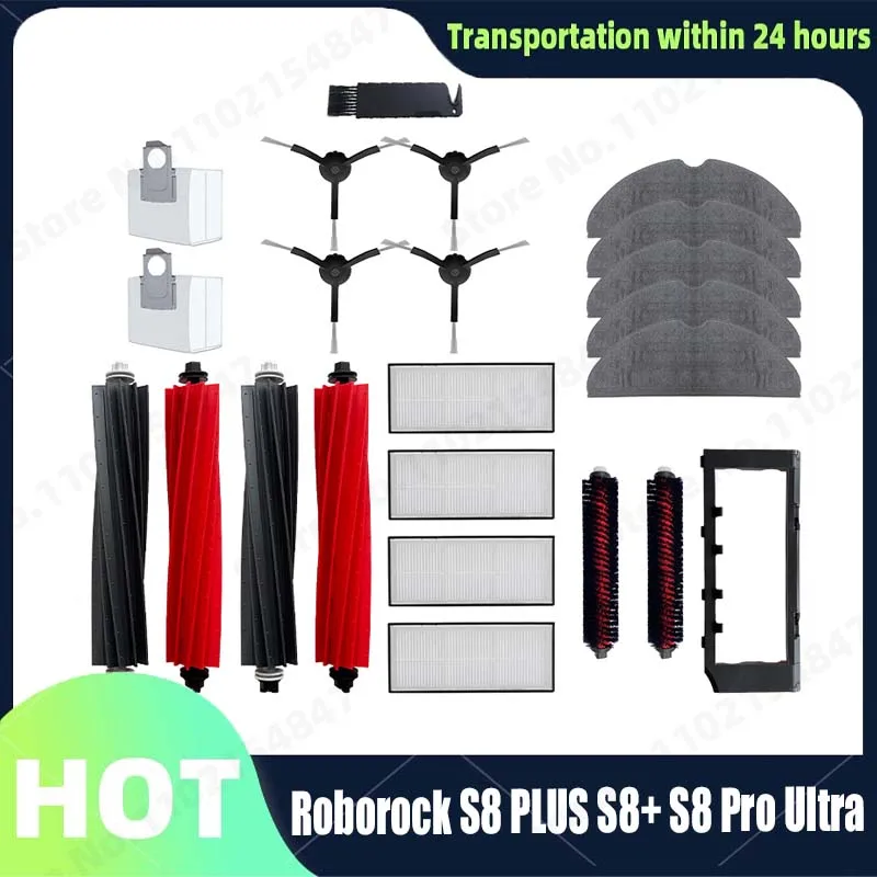 Roborock-Robot aspirateur S8 PLUS, S8 +, S8 Pro Ultra, G20, brosse latérale principale, vadrouille, filtre Hepa, sac à poussière, livres, brosse roulante, accessoires