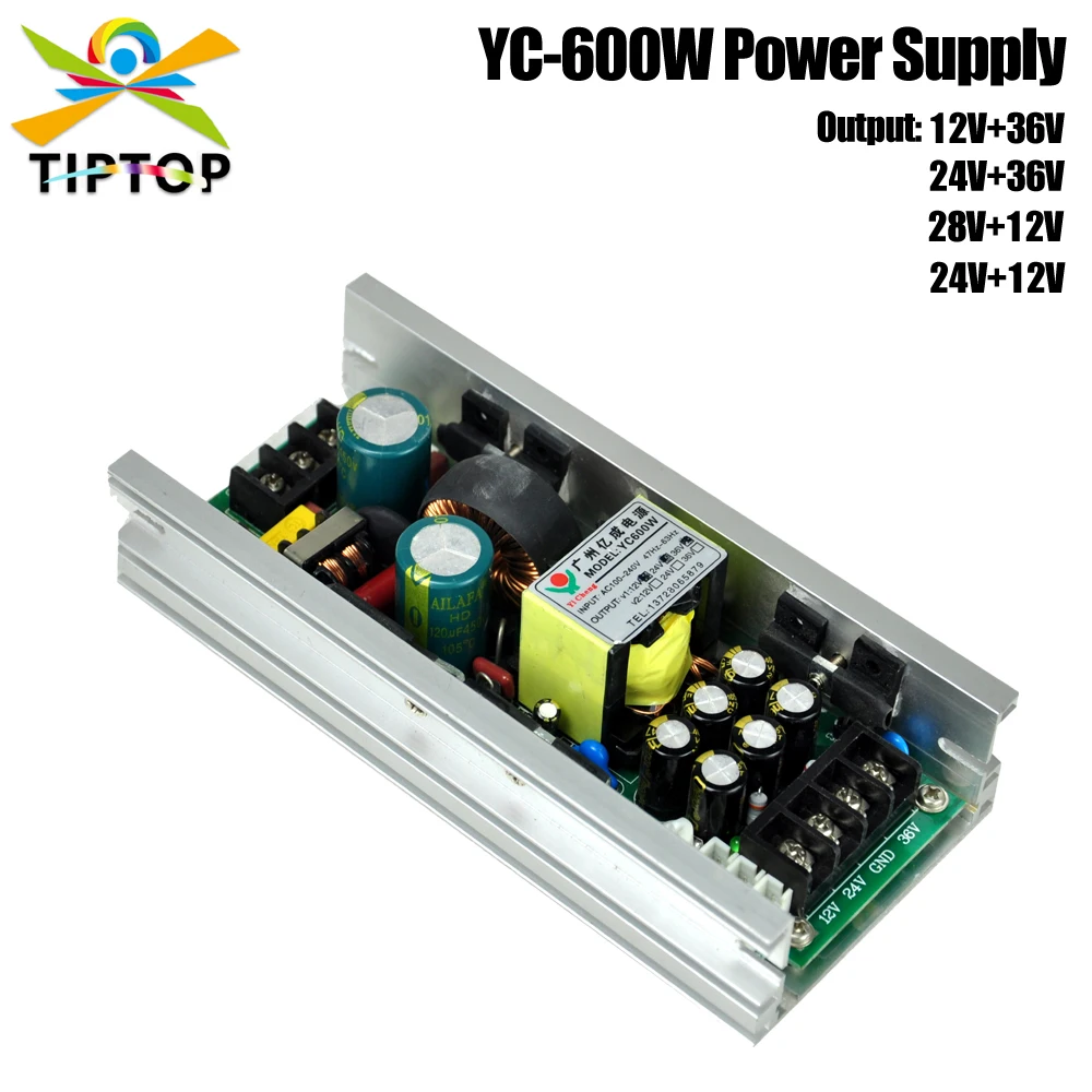 

YC-600W Power Supply For 330W Beam 330W Spot 350W Beam Moving Head Light Power Board 36V/32V/28V/24V/12V Output Optional