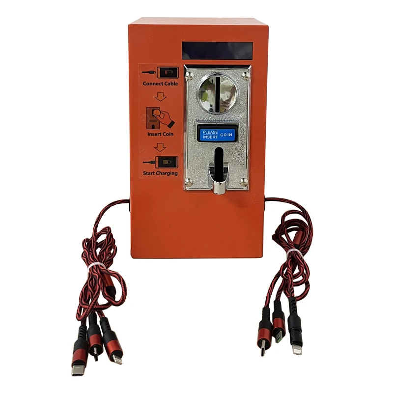 2024 New Product Cheap Charger 3-in-1 Data Cable Self-service Coin-Operated Cellphone Charger Machine for Restaurant