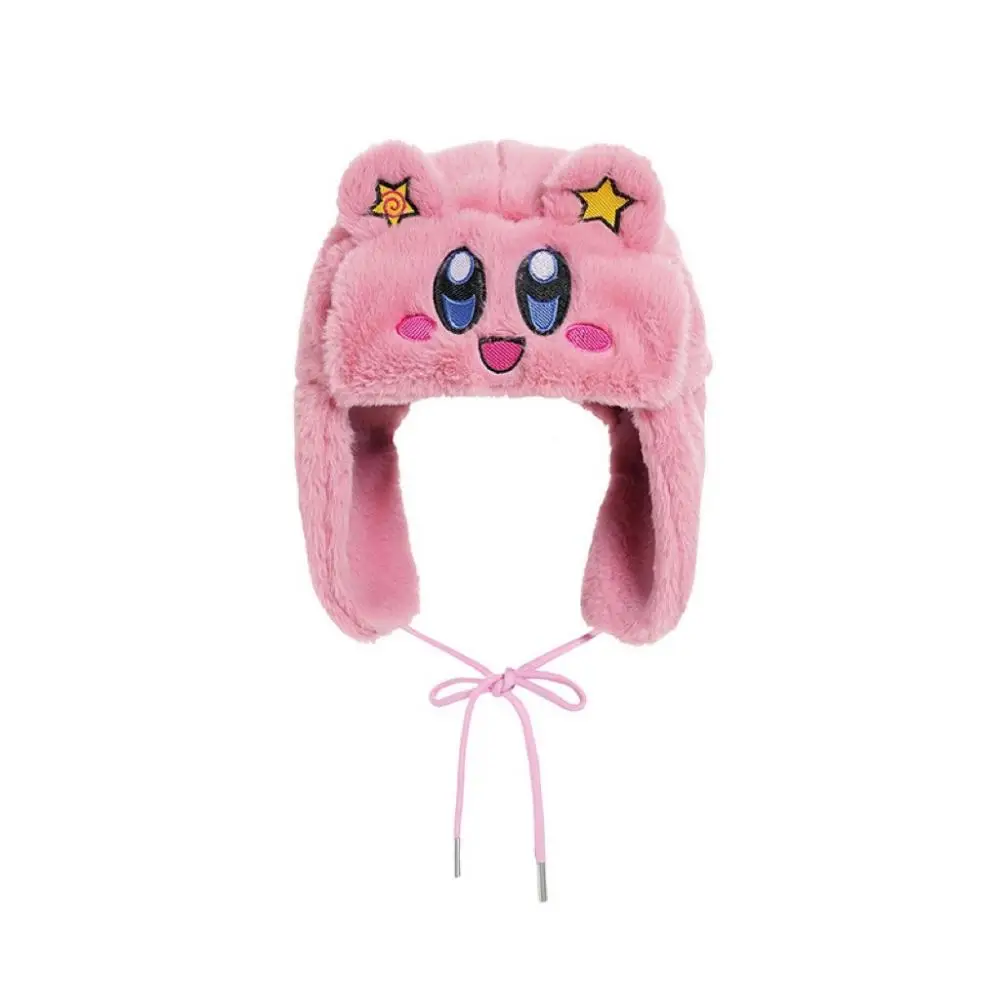 Kawaii Sanrios Hello Kitty Plush Hat Kirby Anime Cartoon Winter Outdoor Ear Protection Cute Sweet Girl Student Warm Thicken Gift