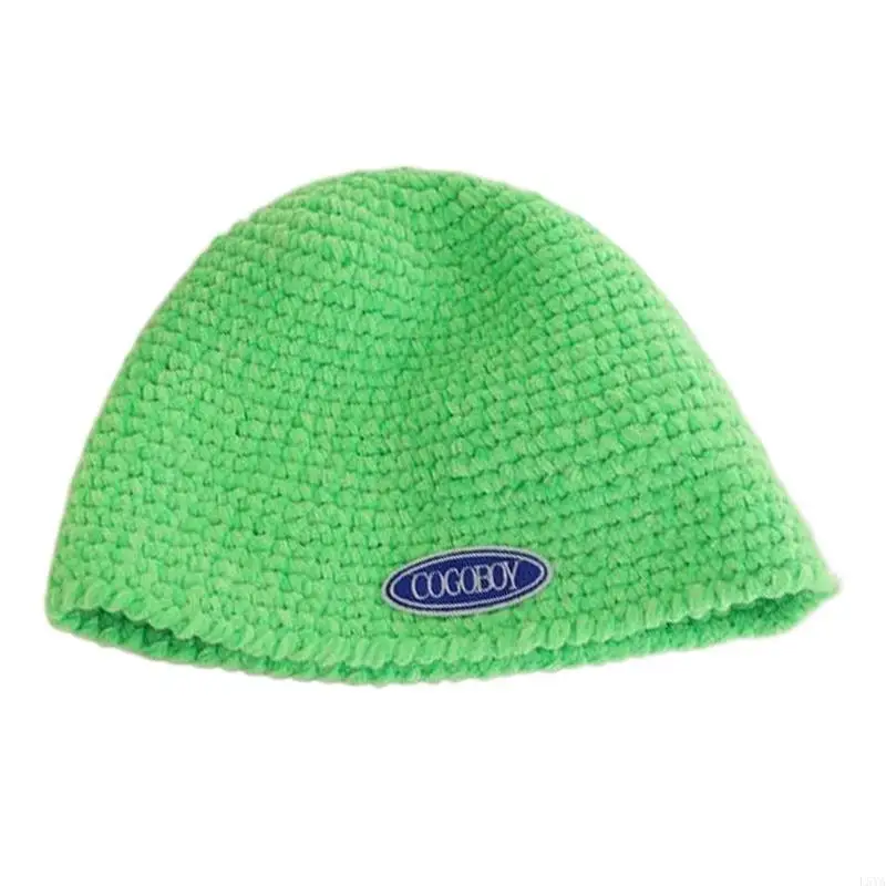

L5YA Solid Color Chenille Beanie Hat Outdoor Activity Knit Bucket Cap Women Headdress