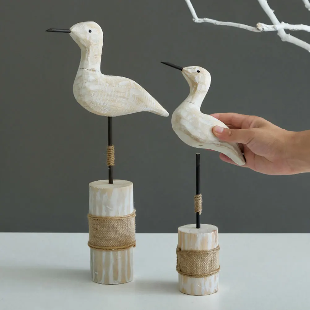 

2Pcs Standing Seagull Statue Rustic Sea Bird Tabletop Beach Decor for Lake House Coastal Nautical Mediterranean Style