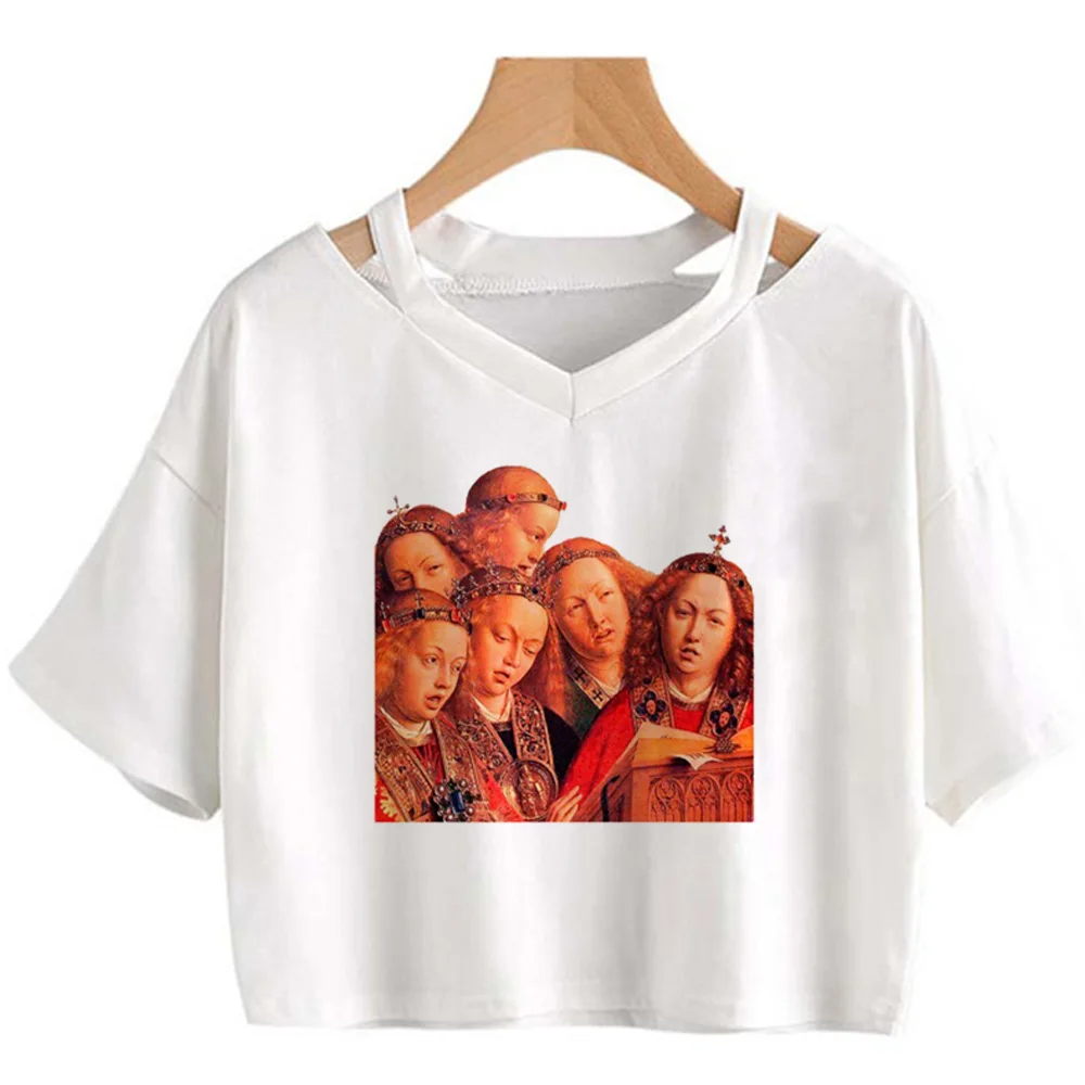 Medieval t-shirts women Y2K manga t-shirts girl harajuku clothing