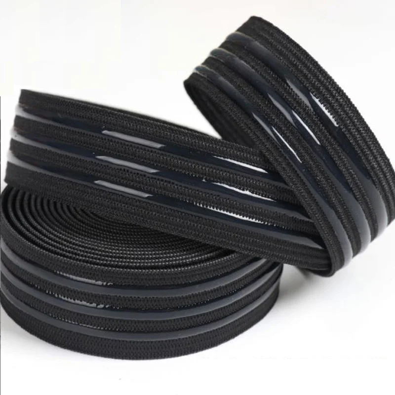 

Black 2/5/10meters 1.5-4cm Non-slip Elastic Band Wave Silicone Rubber Webbing Belt DIY Sport Clothes Wrist Guard Sew Accessories