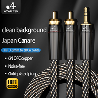 HiFi 3.5mm to 2rca Audio Cable 6N OFC AUX 3.5 Stereo Jack  RCA Y Splitter Cable for MP3 MP4 PC Phone Amplifiers Mixer