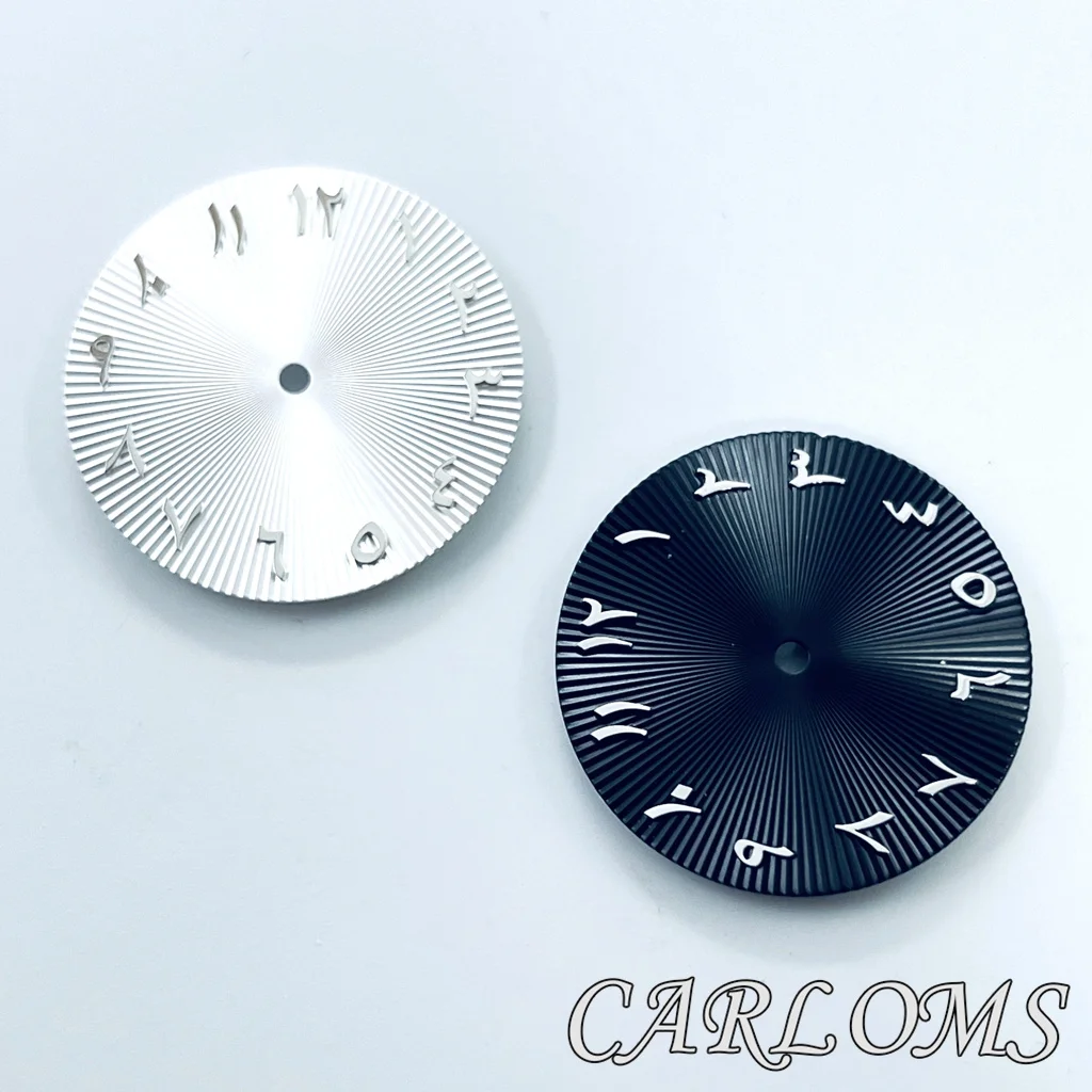 アラビア数字の時計ダイヤル,3と3.8日付の王冠,時計部品の顔,28.5mm,nh35