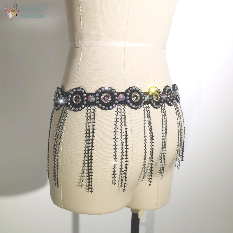 Buikdans Prestaties Accessoires Aangepaste Hippe Handdoek Handgemaakte Kwastje Taille Keten Taille Riem Oosterse Danswedstrijd Riemen