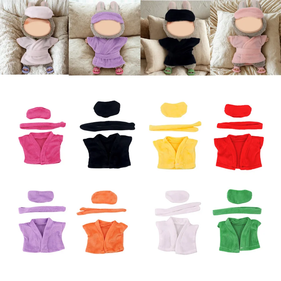 

17cm Doll Accessories Clothes Exquisite Sleeprobe Eyemask Set Doll Dress Up for Labubu Christmas Socks Small Surprise