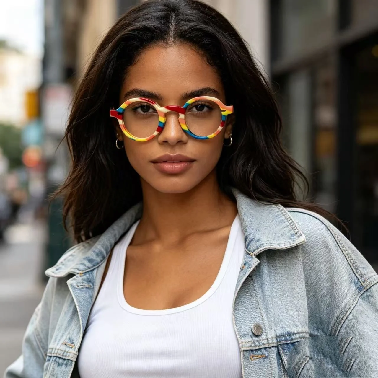 Women Acetate Glasses Frame Unique Stylish Trendy Outfit Match Elegant Ladies Optical Eyewear Prescription Eyeglasses Frame
