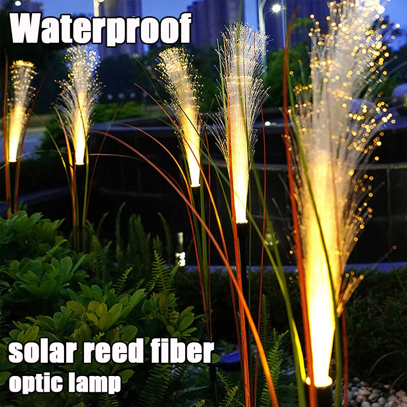 LED Solar Reed Light Outdoor Decorative Waterproof Solar Powered Flower Stake Light Christmas Lights for Yard Lawn Garden