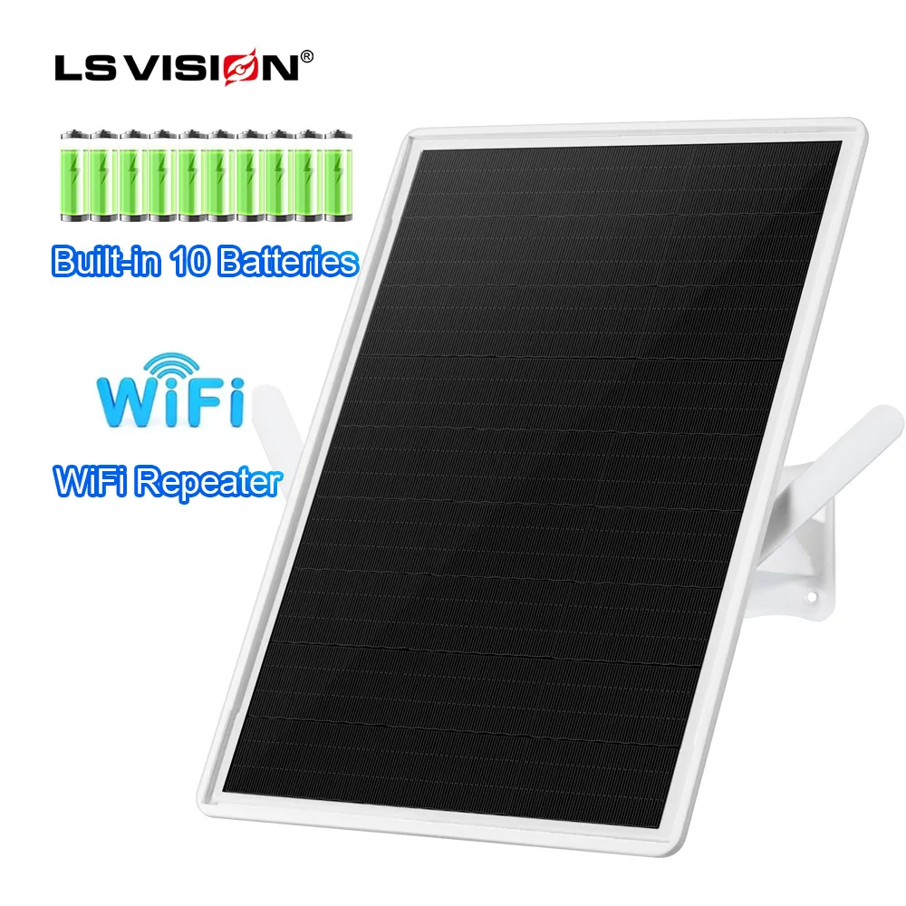 LS VISION 15W Solar Powered WiFi Extender Signal Booster Outdoor, Extends Coverage Up to 500ft, Compatible with 2.4G WiFi Router