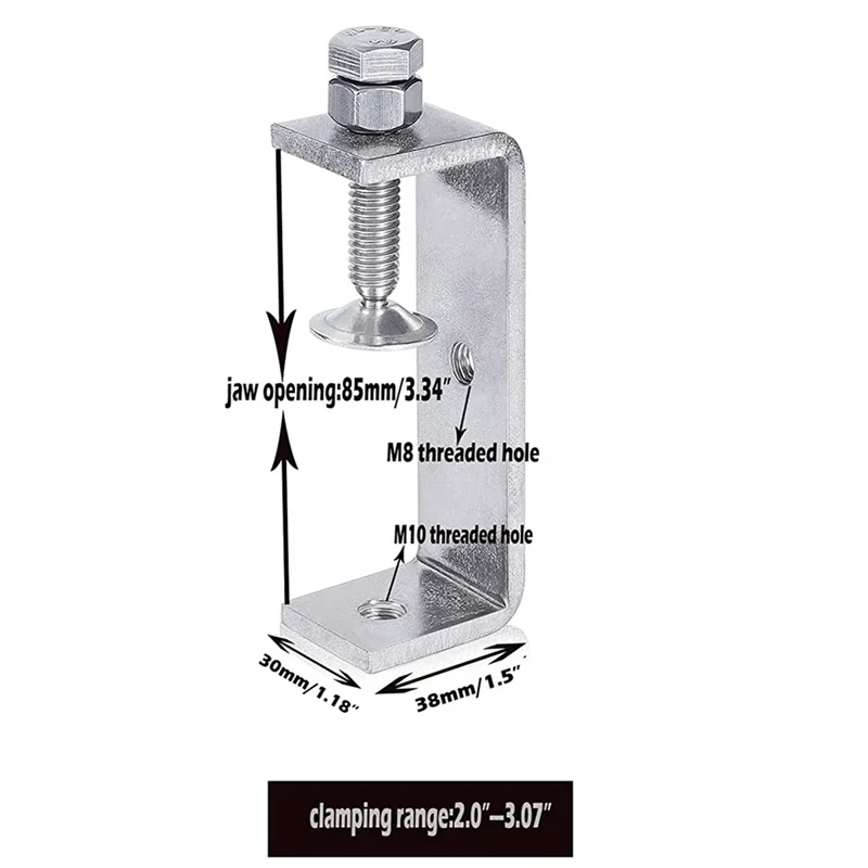 โลหะ CLAMP Heavy Duty CLAMP C CLAMP งานไม้ CLAMP พร้อมช่องเปิดกรามกว้าง (85 มม.), 2PCS