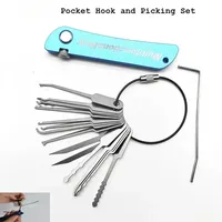 Lock Compact Picking Set Unlocking Key Jackknife Keychain Tools Door Car Bypass Open Keys Automotive Opening Picks Hook Ganzuas