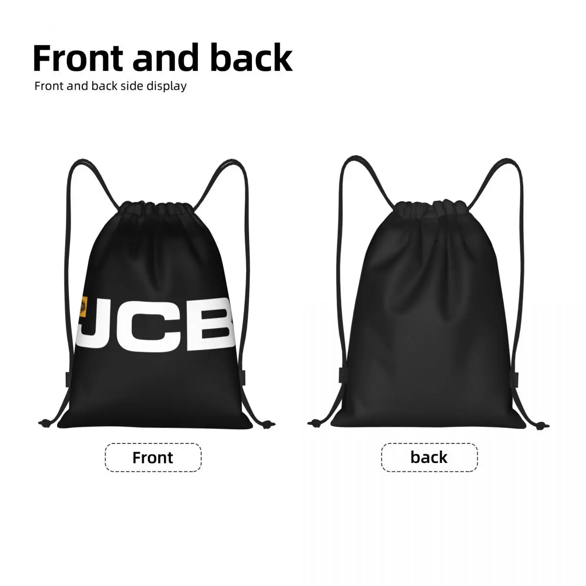 JCB Drawstring Mochila Mulheres Homens Ginásio Esporte Sackpack Saco De Treinamento Portátil Saco