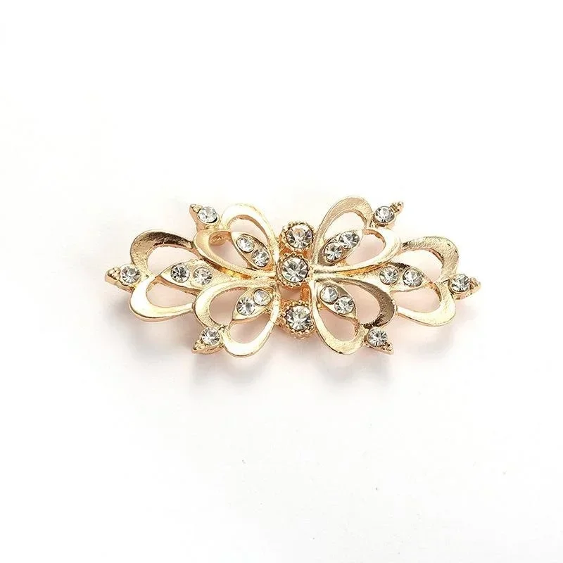 1 쌍 스웨터 크리스탈 핀 카디건 클립 액세서리 쥬얼리 라인 석 버튼 합금 버클 칼라