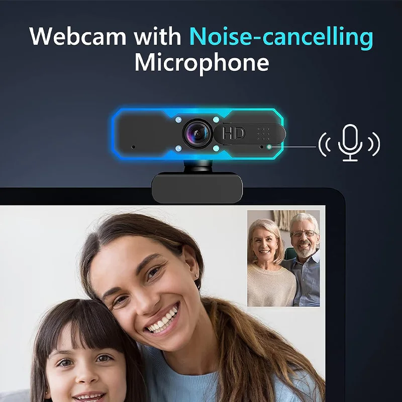 Anywii microfone usb rgb câmera de jogos led luz webcam 60fps câmera web cam 1080p streaming cam webcamera full hd webcam