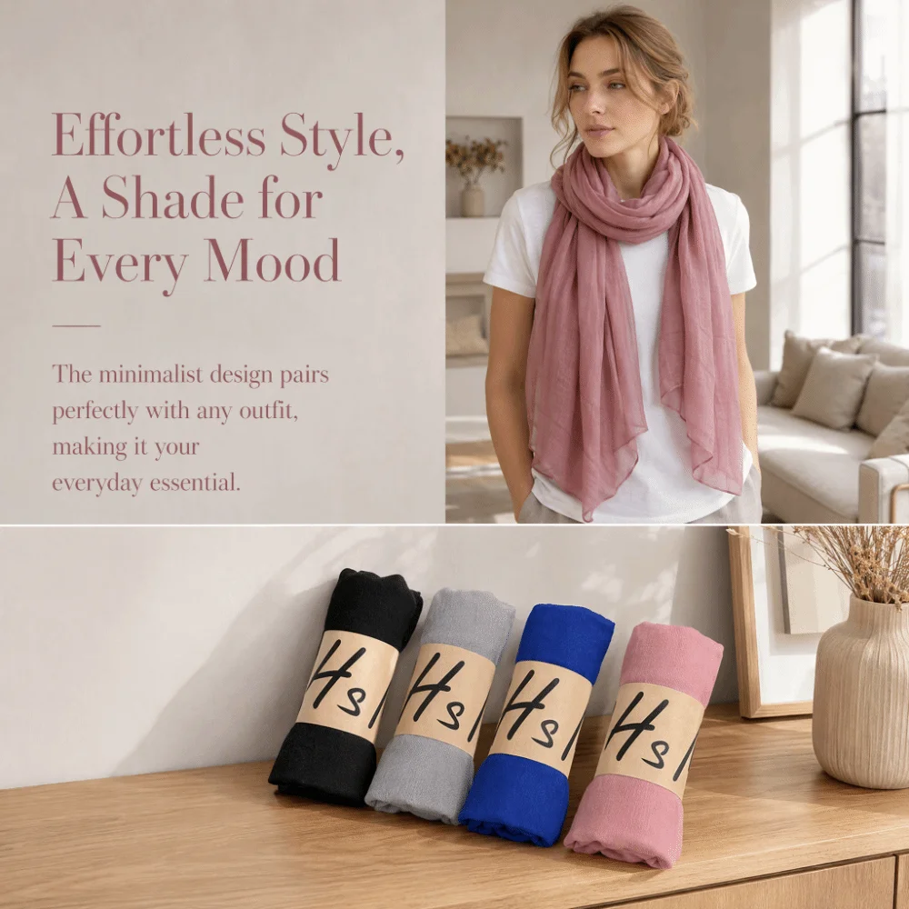 Cotton Linen Fabric Linen Scarf Solid Plain Color Soft Lightweight Solid Color Scarf Breathable Texture Cotton Shawl