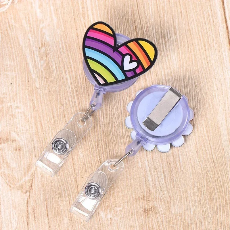 ใหม่การ์ตูนน่ารักผลไม้ดอกไม้ Retractable Badge Reel นักเรียนพยาบาลการ์ดผู้ถือ Reels ทำงานชื่อการ์ด ID หน้าอกค...