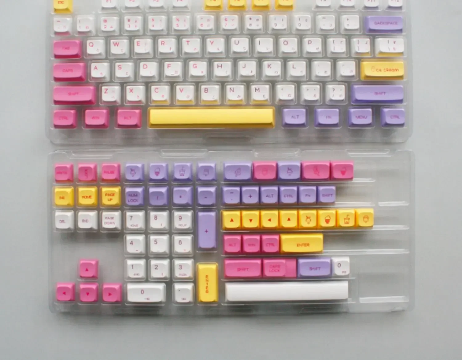 Milk Ice Cream Theme XDA Height Pink Cute Personality Pbt Mechanical Keyboard Keycaps 68/75/98/65