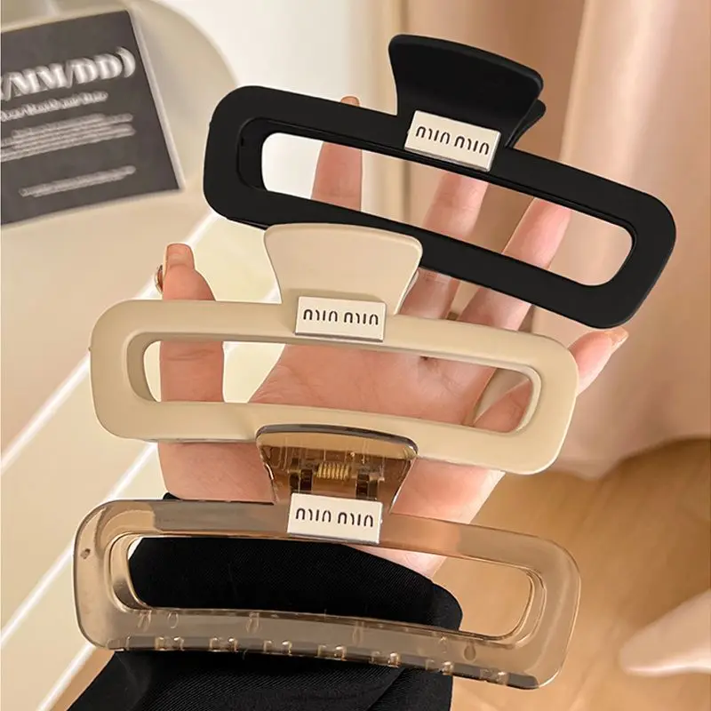 초대형 넓은 볼륨 직사각형 상어 클립 고급 머리핀 머리 뒷부분을 고정하기 위한 프리미엄 헤어 액세서리