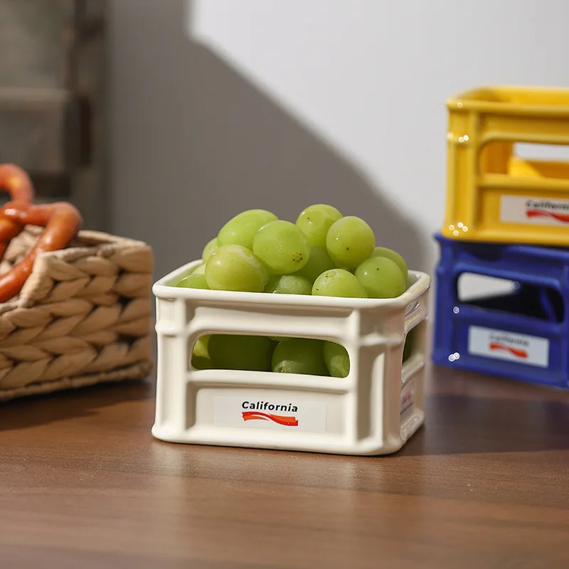 French Fries Shaped Ceramic Bowl High-value Snack Container Popcorn Nut Fruit Basket Creative Home Snack Bowl