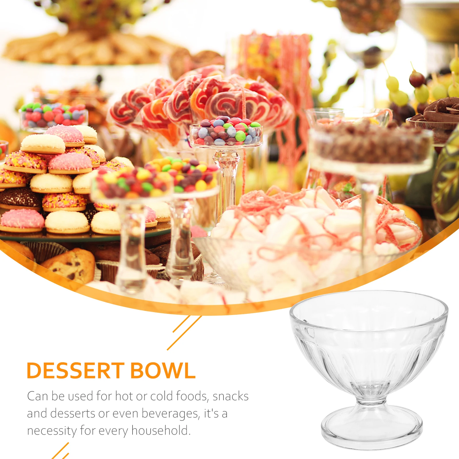 

3pcs 170Ml Transparent Ice Cream Cups Dessert Fruit Salad Serving Bowls Snack Beverage Bowls Decorative Household Kitchenware