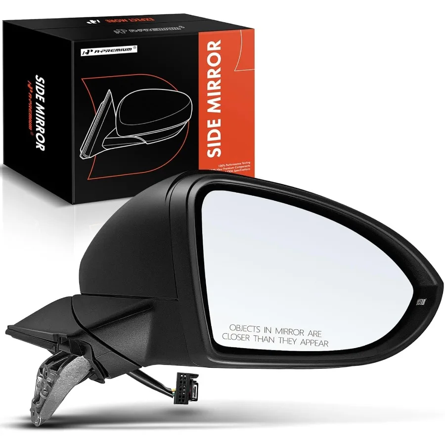Passenger Side Power Door Mirror for Volkswagen Golf 20152021 Alltrack SportWagen GTI Heated Manual Folding Black Exterior Rear