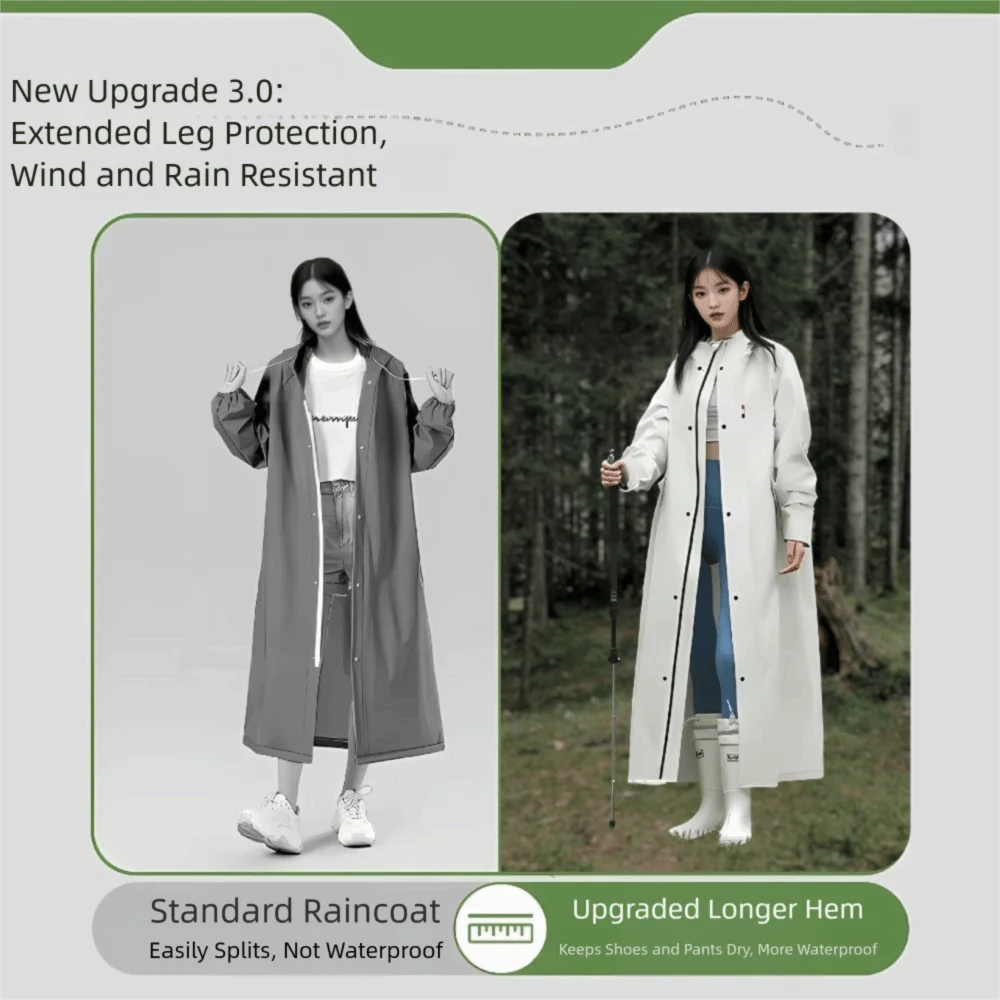 

Длинный цельный дождевик для электромобилей с капюшоном, непромокаемый материал, на молнии