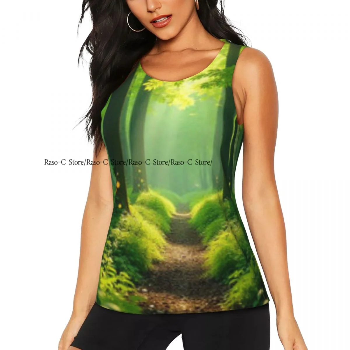 

Женский сексуальный жилет с солнечным разрезом, лесные топы без рукавов с круглым вырезом, женский повседневный базовый камзол