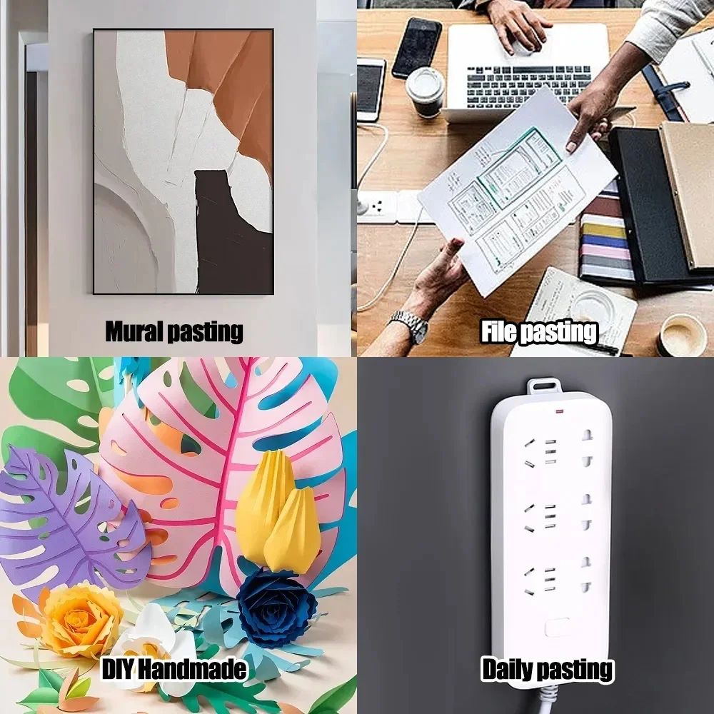Doppelseitiges Schwammklebeband, weiße Schaumstoff-Klebebänder, Montage- und Befestigungspads, DIY-Bastelbedarf für Zuhause und Büro, stark haftendes Doppelklebeband – Detail 7