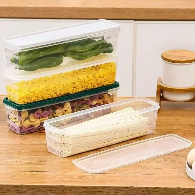 Plastic Noodle Container Spaghetti Box Kitchen Grain Vegetable Noodle Storage Box