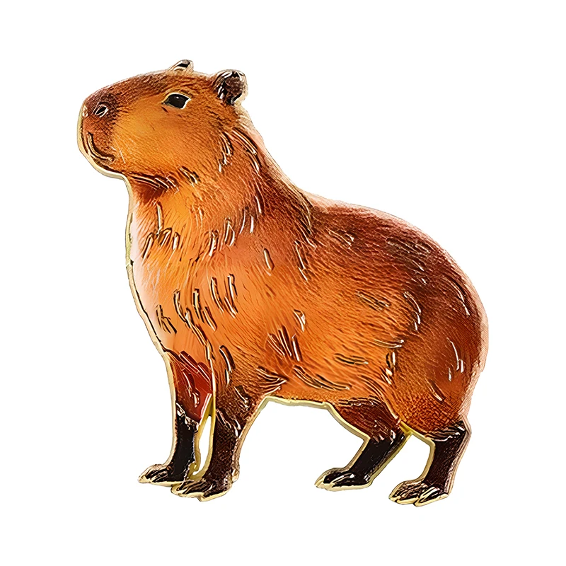 Broche de Esmalte Engraçado de Capivara, Pin de Desenho Animado Fofo de Animal para Roupas, Mochilas, Lapela, Presentes para Amigos