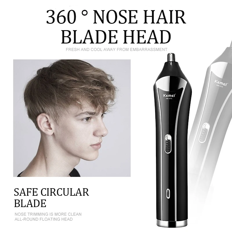 Kemei مقص الشعر الكهربائية قابلة للشحن الكهربائية دفع المقص KM-1418 مقص الشعر ماكينة حلاقة الأنف مقص الشعر 3 في 1 أداة التصميم