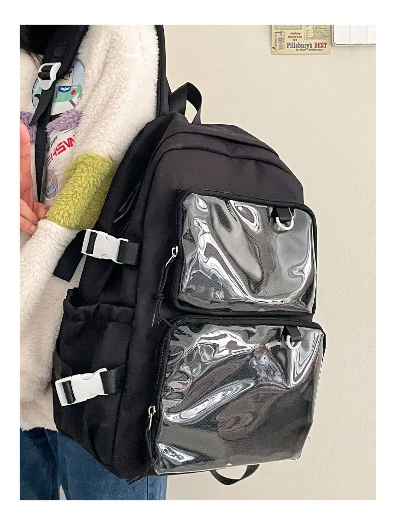 Japanese Kawaii Itabag Women New 2026 Transparent Backpack Women Large Capacity Backpack School Bags For College Student mochila