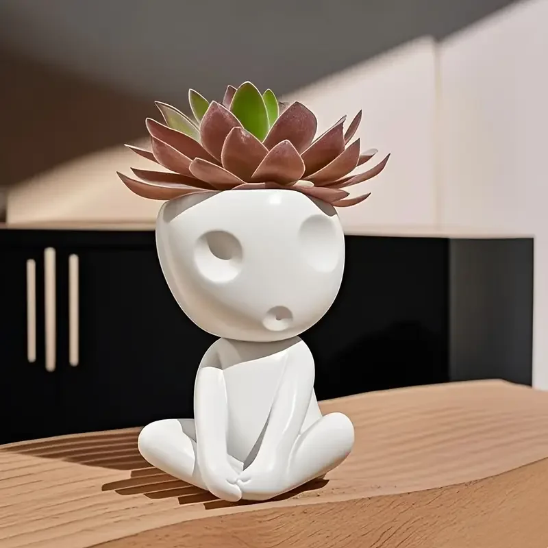 Kawaii شجرة الجان زارع وعاء كوداما البستنة وعاء حامل نبات صغير حامل النبات أواني الزهور النباتية للنباتات الداخلية