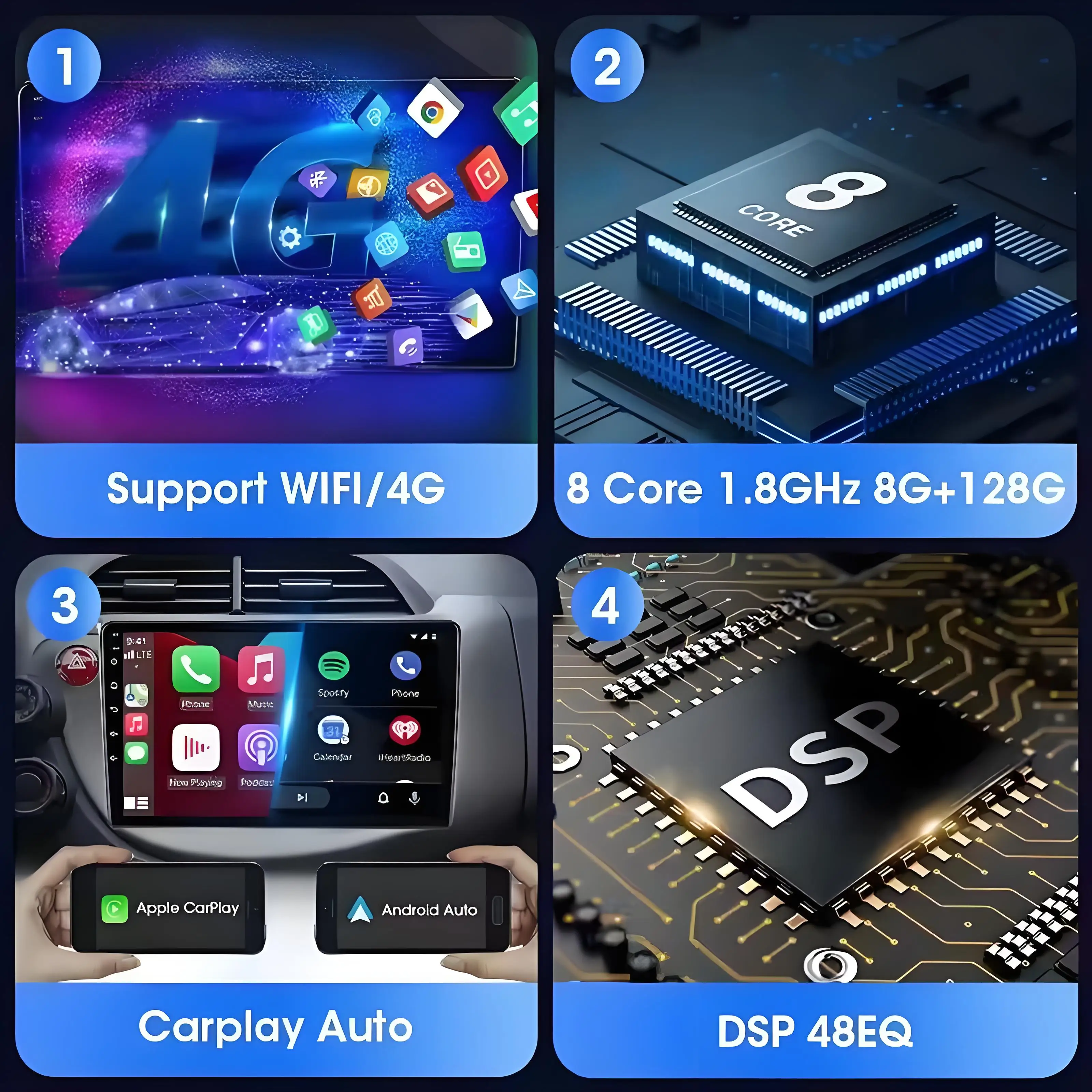 Radio para Auto Android 15 para Mitsubishi Pajero 3 1999 -- 2006, Reproductor Multimedia Estéreo, Navegación GPS, Carplay, Android Auto, Pantalla 2K 4